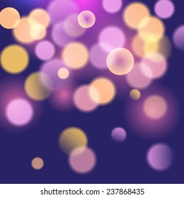 Abstract colorful circular bokeh background. Vector illustration. 
