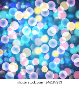 Abstract colorful circular bokeh background. Vector illustration.