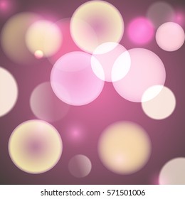Abstract colorful circular bokeh background. Vector illustration. 