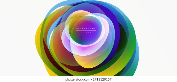 Abstrakte bunte kreisförmige Design. Ebenen erzeugen einen lebendigen visuellen Effekt. Modernes Hintergrundelement, geeignet für verschiedene Projekte.