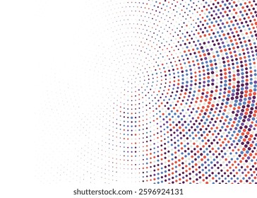 Abstract colorful circular halftone background. Dotted circle pattern. Consisting of dots. Vector illustration. Digital and print use. 