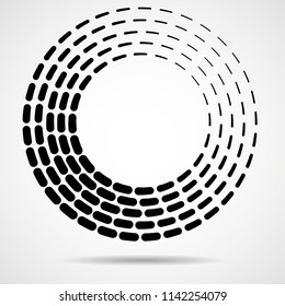 Abstract colorful circular halftone logo. Vector design element