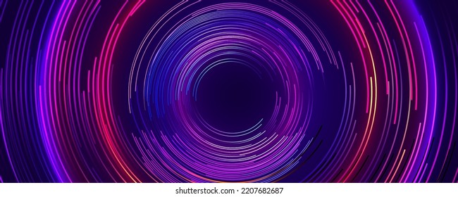 Abstract colorful circular motion lines, vector illustration.