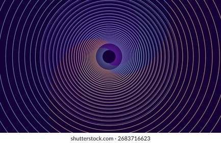 Abstractas líneas de movimiento circulares de colores, Ilustración vectorial.