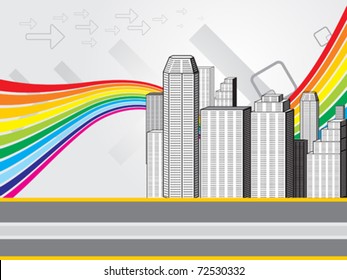 abstract colorful city background vector illustration