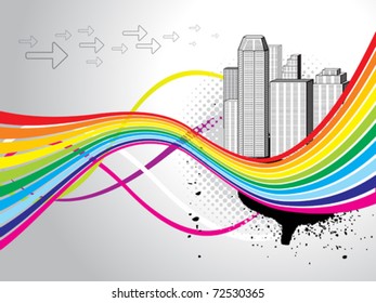 abstract colorful city background vector illustration