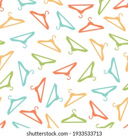 Abstract Colorful Cloth Hanger Vector Graphic Art Seamless Pattern can be use for background and apparel design