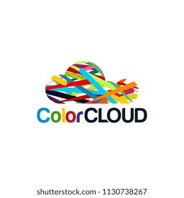 Abstract Colorful Cloud Logo designs concept vector