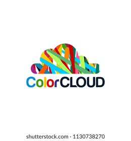 Abstract Colorful Cloud Logo designs concept vector