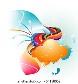 abstract colorful cloud vector illustration