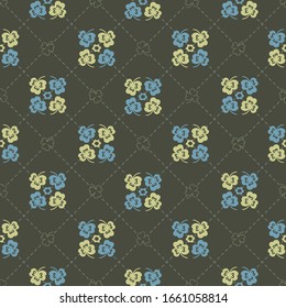Abstract Colorful Clover Leaves Background Cartoon Decorative Leaves Seamless Pattern