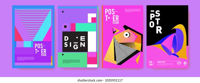 Abstract Colorful Collage Poster Design Template Stock Vector (Royalty ...