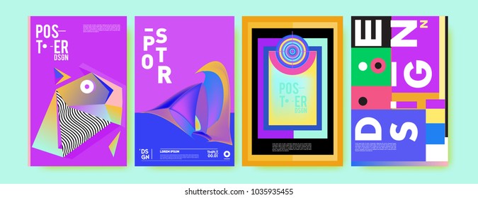 Abstract Colorful Collage Poster Design Template Stock Vector (Royalty ...