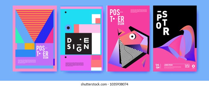 Abstract Colorful Collage Poster Design Template Stock Vector (Royalty ...