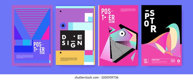 Abstract Colorful Collage Poster Design Template Stock Vector (Royalty ...