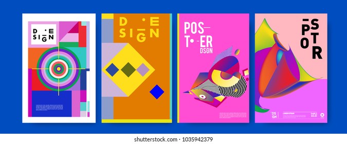 Abstract Colorful Collage Poster Design Template Stock Vector (Royalty ...