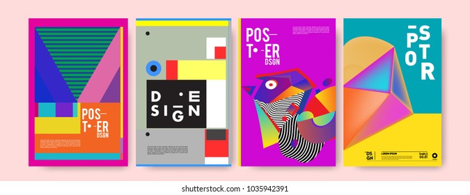 Abstract Colorful Collage Poster Design Template Stock Vector (royalty 