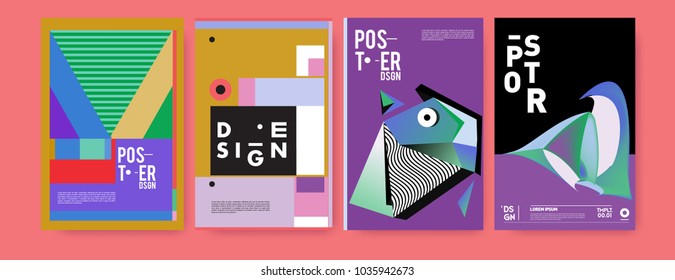 Abstract Colorful Collage Poster Design Template Stock Vector (royalty 