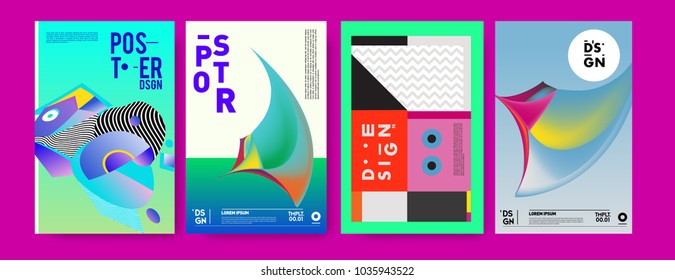 Abstract Colorful Collage Poster Design Template Stock Vector (Royalty ...