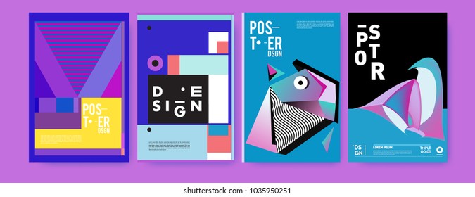 Abstract Colorful Collage Poster Design Template Stock Vector (Royalty ...