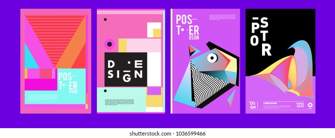 Abstract Colorful Collage Poster Design Template Stock Vector (Royalty ...