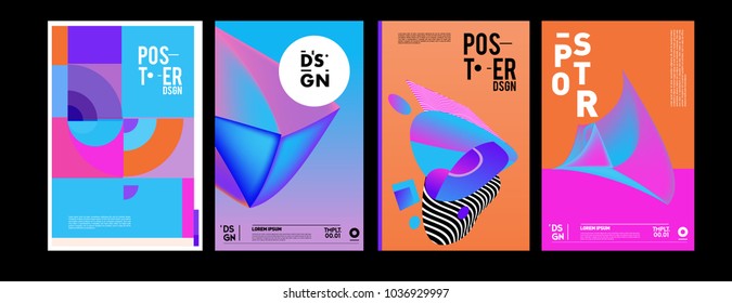 Abstract Colorful Collage Poster Design Template Stock Vector (Royalty ...