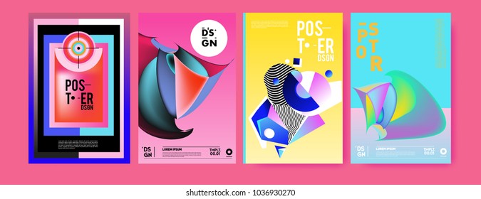 Abstract Colorful Collage Poster Design Template Stock Vector (Royalty ...