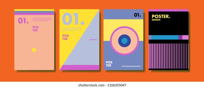 
Abstract colorful collage poster design template. Cool geometric and retro cover design. Blue, yellow, red, orange, pink and green background. Vector banner poster template in Eps10.
