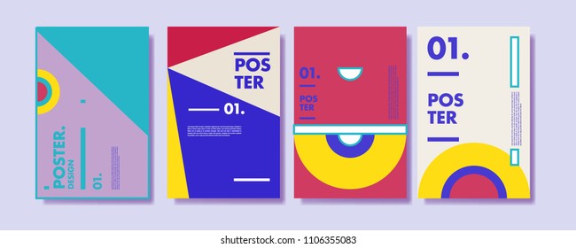 
Abstract colorful collage poster design template. Cool geometric and retro cover design. Blue, yellow, red, orange, pink and green background. Vector banner poster template in Eps10.
