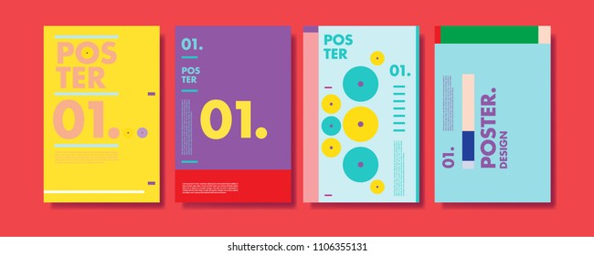 
Abstract colorful collage poster design template. Cool geometric and retro cover design. Blue, yellow, red, orange, pink and green background. Vector banner poster template in Eps10.
