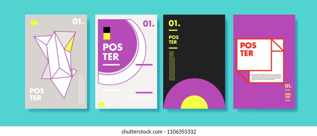 
Abstract colorful collage poster design template. Cool geometric and retro cover design. Blue, yellow, red, orange, pink and green background. Vector banner poster template in Eps10.
