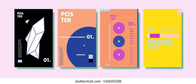 
Abstract colorful collage poster design template. Cool geometric and retro cover design. Blue, yellow, red, orange, pink and green background. Vector banner poster template in Eps10.
