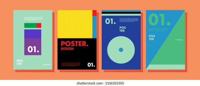 
Abstract colorful collage poster design template. Cool geometric and retro cover design. Blue, yellow, red, orange, pink and green background. Vector banner poster template in Eps10.
