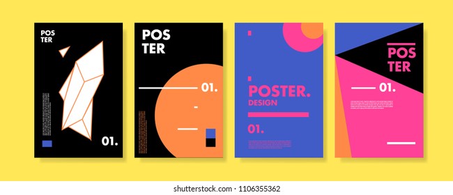 
Abstract colorful collage poster design template. Cool geometric and retro cover design. Blue, yellow, red, orange, pink and green background. Vector banner poster template in Eps10.
