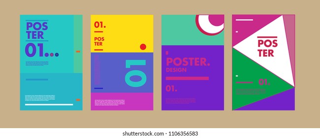
Abstract colorful collage poster design template. Cool geometric and retro cover design. Blue, yellow, red, orange, pink and green background. Vector banner poster template in Eps10.
