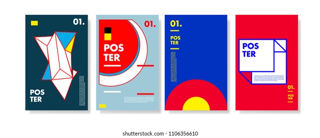 
Abstract colorful collage poster design template. Cool geometric and retro cover design. Blue, yellow, red, orange, pink and green background. Vector banner poster template in Eps10.
