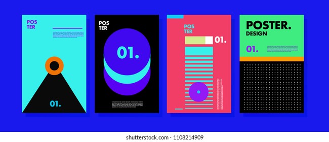 Abstract Colorful Collage Poster Design Template Stock Vector (royalty 