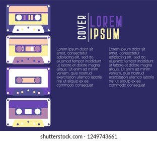 Abstract colorful collage poster design template. Cool geometric and retro cover design