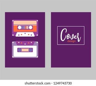 Abstract colorful collage poster design template. Cool geometric and retro cover design