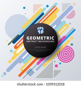 Diseño y fondo geométrico de los patrones coloreados abstractos. Uso para diseño moderno, portada, afiche, plantilla, decorado, folleto, volante. Ilustración del vector