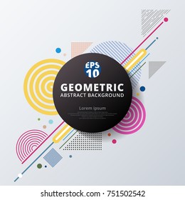 Abstract colorful color circle geometric pattern design and background. Use for modern design, cover, poster, template, decorated, brochure, flyer.