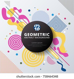 Abstract colorful color circle geometric pattern design and background. Use for modern design, cover, poster, template, decorated, brochure, flyer.