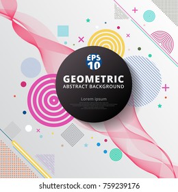 Abstract colorful color circle geometric pattern design and background. Use for modern design, cover, poster, template, decorated, brochure, flyer.