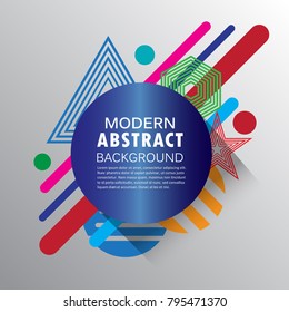 Abstract colorful color circle geometric pattern design and background. Use for modern design, cover, poster, template, decorated, brochure, flyer.