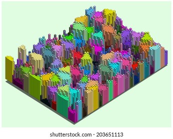 Abstract colorful columns