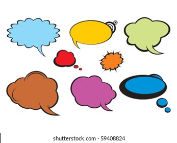 abstract colorful comic callout shapes vector illustration