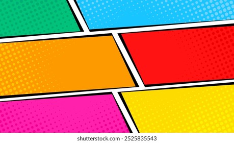 abstract colorful comic page background 