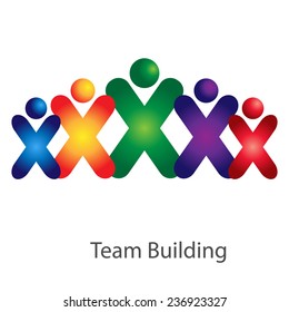 Abstract colorful community people icons. Team work idea.