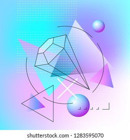 Abstract colorful composition with geometric elements. Trendy geometric pattern gradients backgrounds. Eps10 vector.