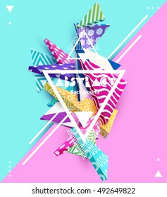 Abstract colorful composition with geometric elements